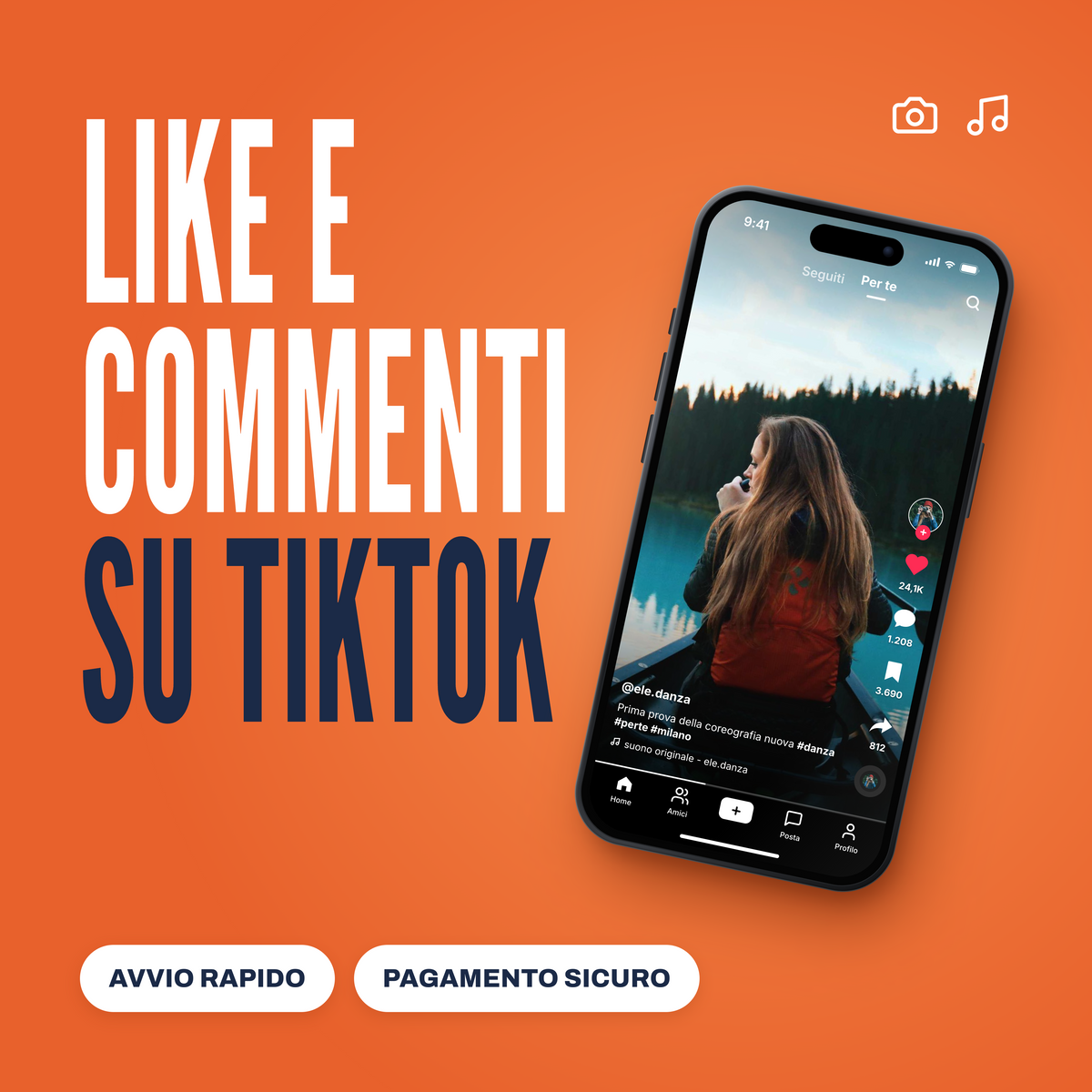TikTok like e Interazioni al video